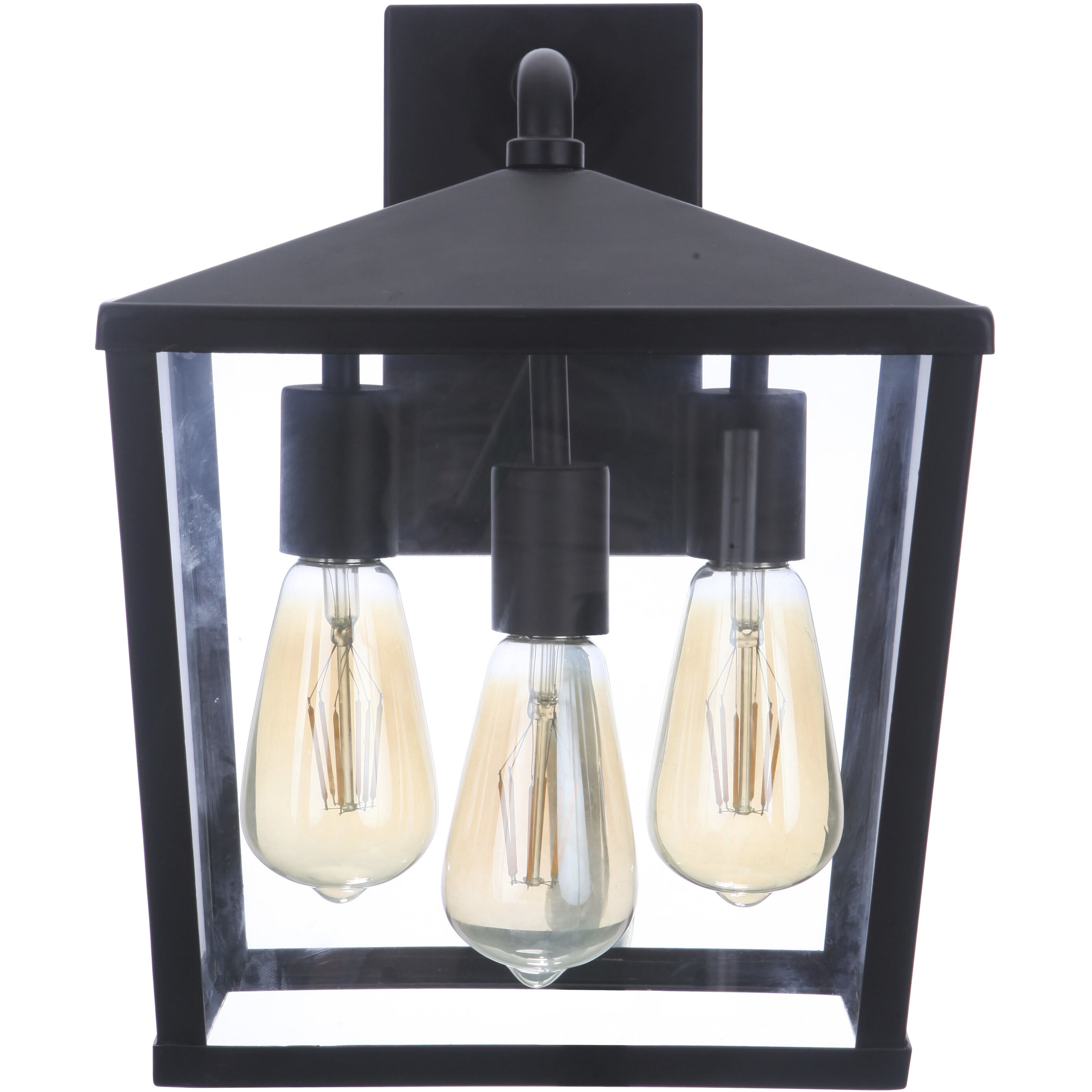 Olsen 3 Light 13 inch Midnight Outdoor Wall Lantern