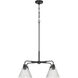 Pleated 4 Light 30 inch Flat Black Chandelier Ceiling Light