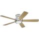 Tempo Hugger 52 inch Brushed Polished Nickel with Brushed Nickel/Maple Blades Ceiling Fan