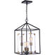 Aaron 4 Light 12.99 inch Flat Black and Satin Brass Foyer Pendant Ceiling Light
