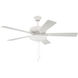 Eos 52 inch White with White/Washed Oak Blades Ceiling Fan (Blades Included) in White/Whitewashed Oak, Contractor Fan