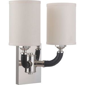 Gallery Huxley 2 Light 13 inch Polished Nickel Wall Sconce Wall Light