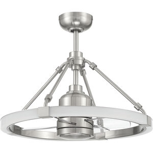 Levy 19 inch Brushed Polished Nickel with Clear Acrylic Blades Ceiling Fan (Blades Included)