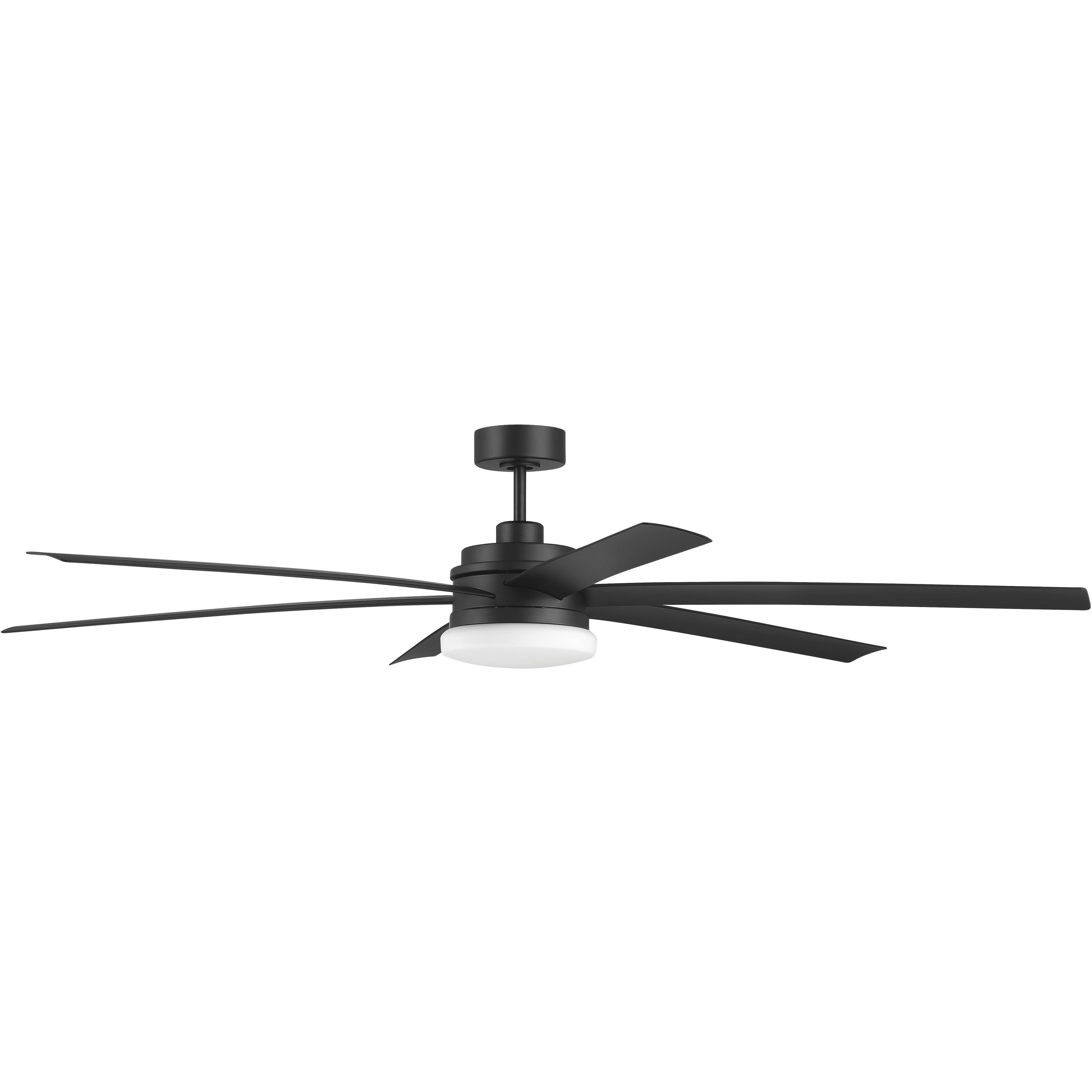 Chilz 72 inch Flat Black with Flat Black/Flat Black Blades Ceiling Fan