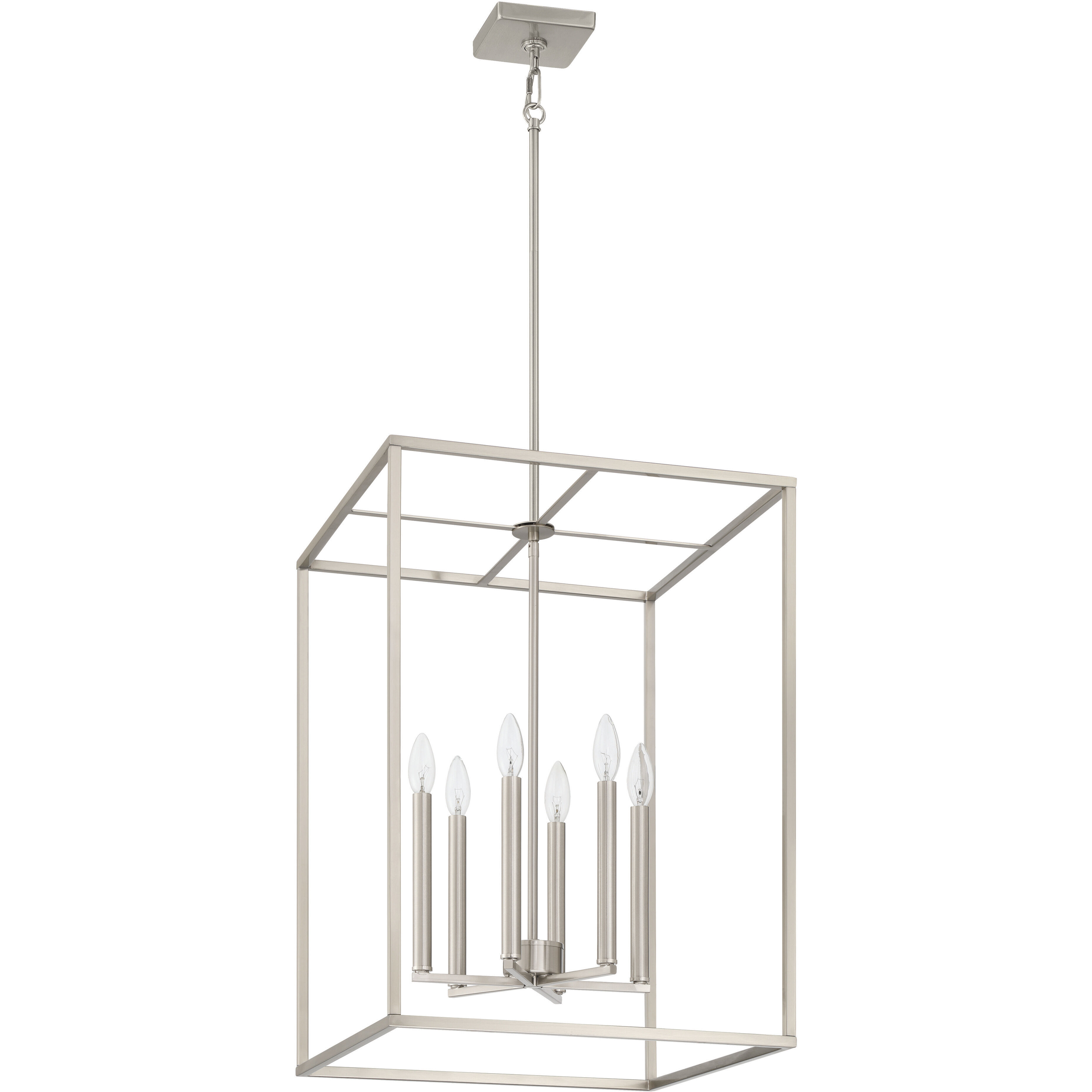 Signature 6 Light 18 inch Brushed Polished Nickel Foyer Light Ceiling Light