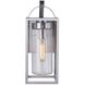 Neo 1 Light 14 inch Satin Aluminum Outdoor Wall Lantern
