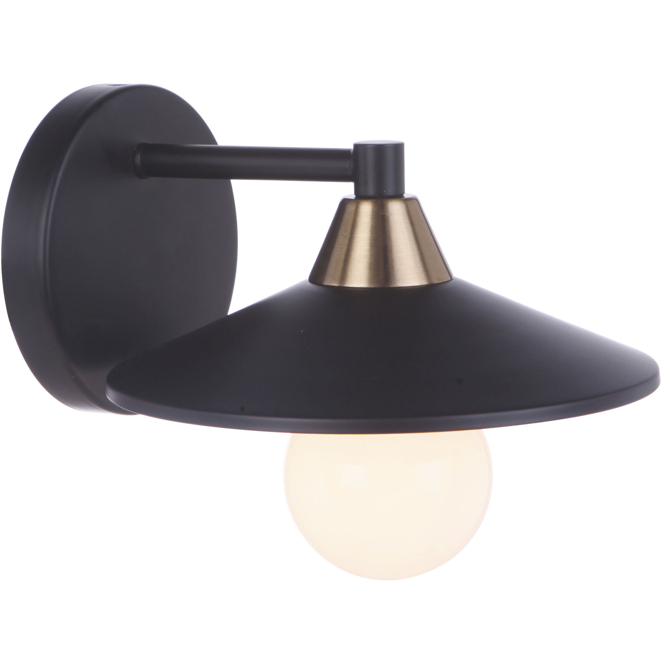 Isaac 1 Light 8 inch Flat Black/Satin Brass Wall Sconce Wall Light in Flat Black and Satin Brass