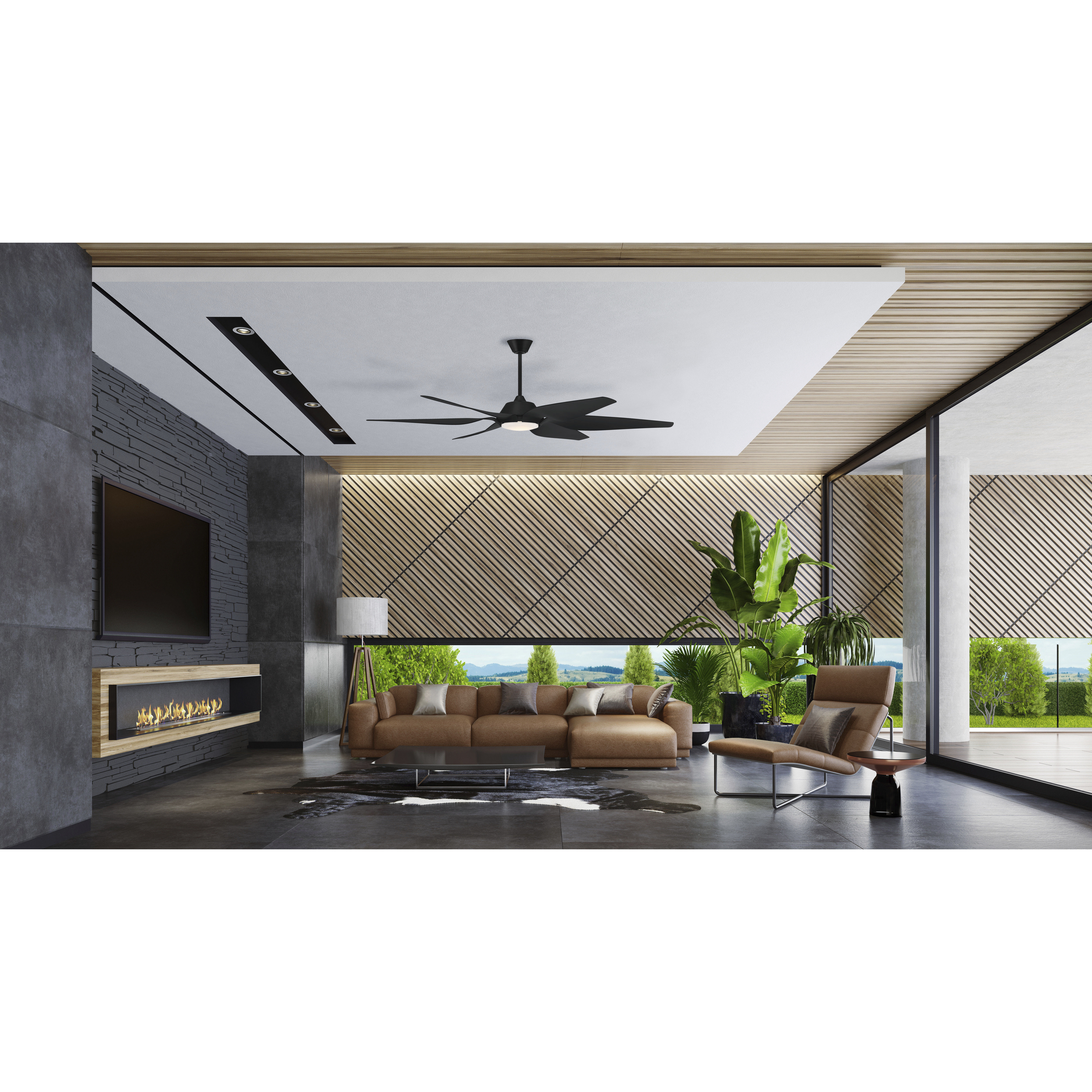 Craftmade ZOM66FB6 Zoom 66 inch Flat Black with Flat Black/Flat