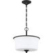 Neighborhood Gwyneth 2 Light 13 inch Flat Black Convertible Semi Flush Ceiling Light in White Frost Glass, Neighborhood Collection