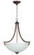 Almeda 3 Light 20 inch Old Bronze Pendant Ceiling Light in Creamy Frosted Glass