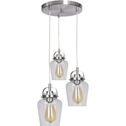 Neighborhood Trystan 3 Light 14 inch Brushed Polished Nickel Pendant Ceiling Light