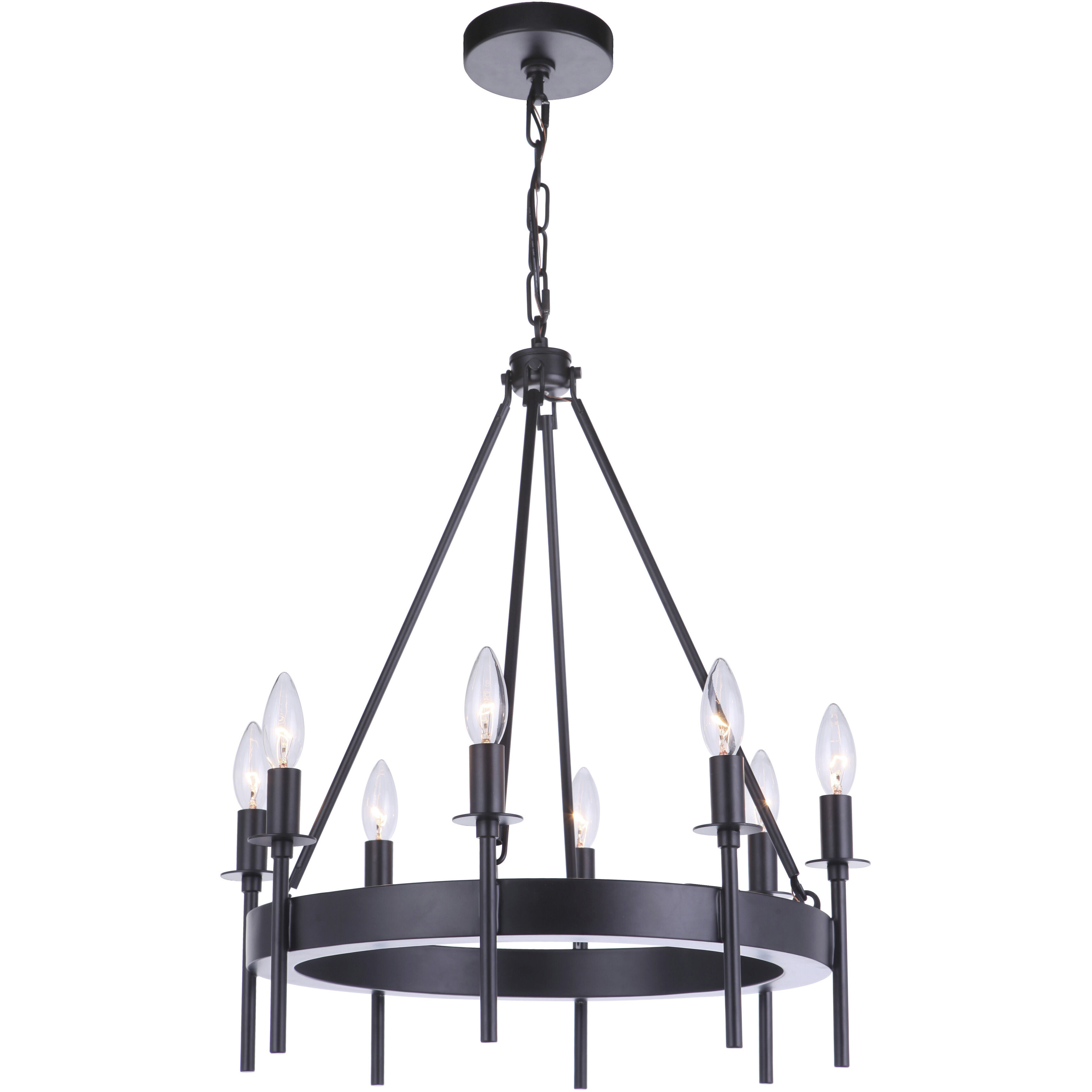 Larrson 8 Light 20.13 inch Flat Black Chandelier Ceiling Light