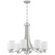 Bolden 8 Light 28.5 inch Brushed Polished Nickel Chandelier Ceiling Light in White Frosted Glass, Neighborhood Collection