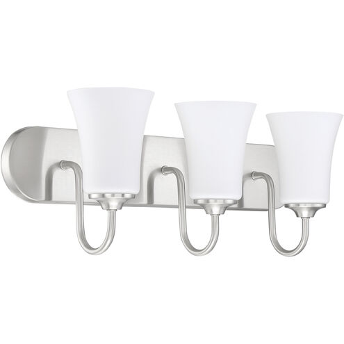 Neighborhood Gwyneth 3 Light 24 inch Brushed Polished Nickel Vanity Light Wall Light in White Frost Glass, Neighborhood Collection