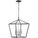 Flynt II 4 Light 20 inch Flat Black/Brushed Polished Nickel Foyer Light Ceiling Light