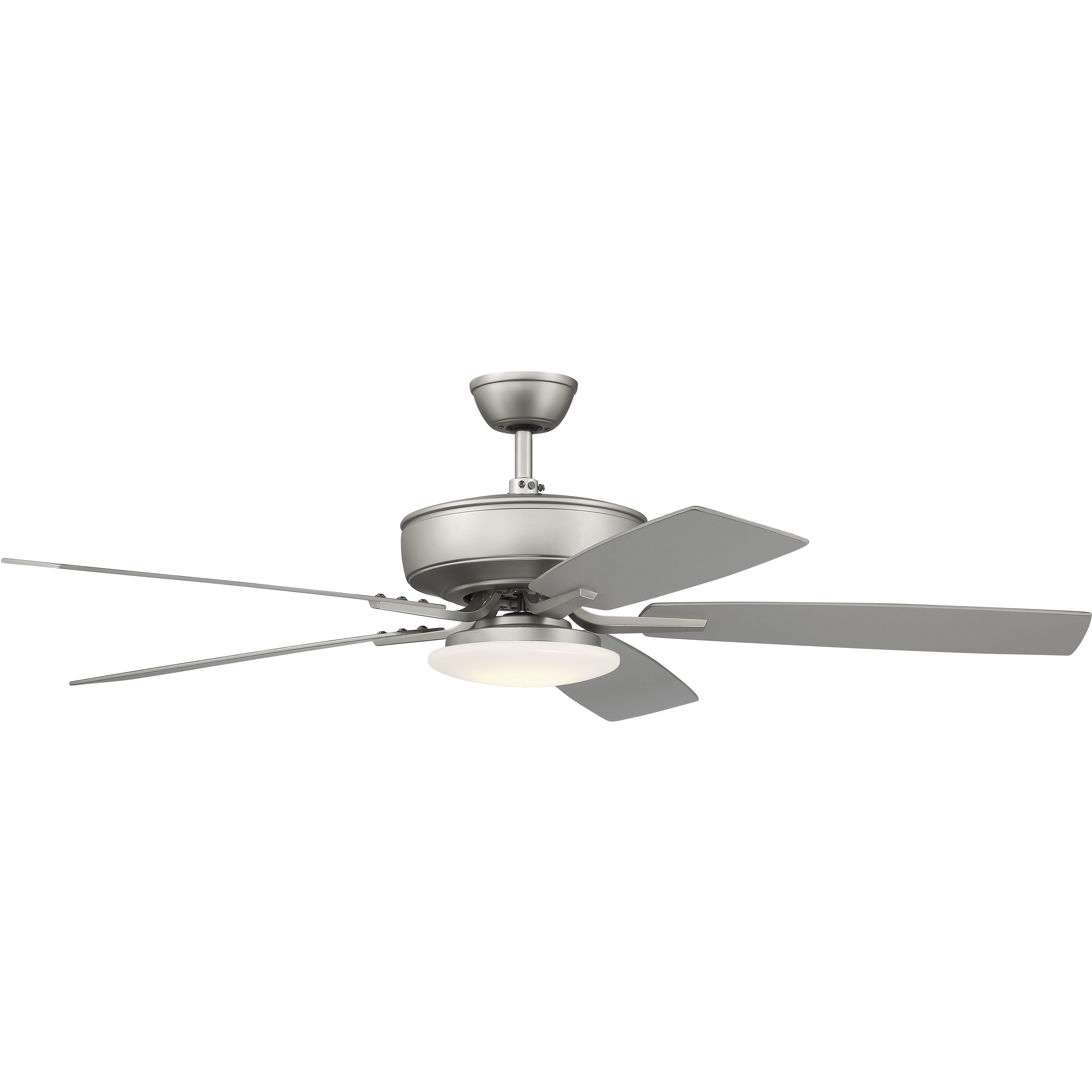 Pro Plus 112 52 inch Brushed Satin Nickel with Brushed Nickel/Greywood Blades Contractor Ceiling Fan, Slim