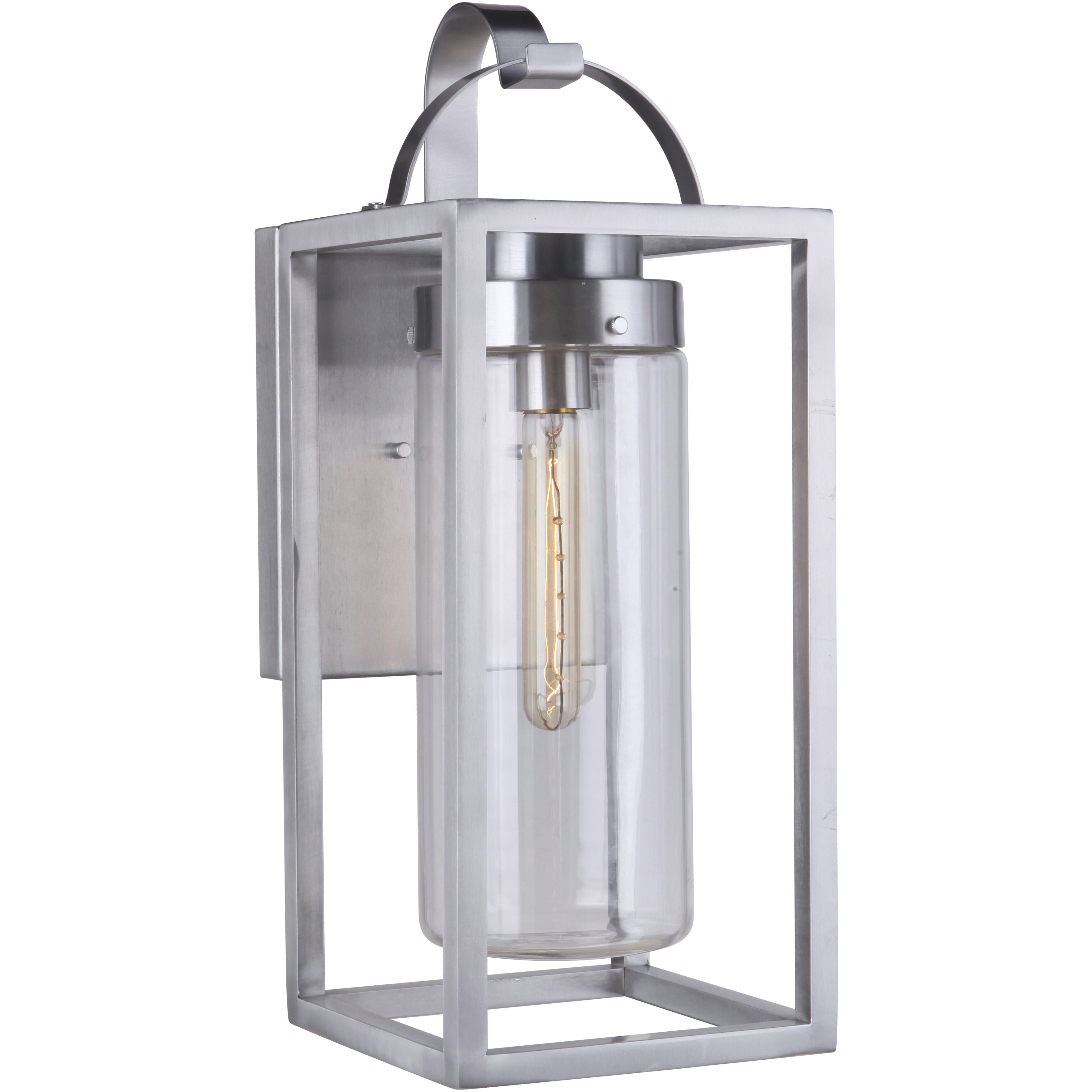 Neo 1 Light 17 inch Satin Aluminum Outdoor Wall Lantern