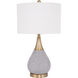 Bejamin 25.75 inch 100 watt Natural Concrete and Antique Brass Table Lamp Portable Light
