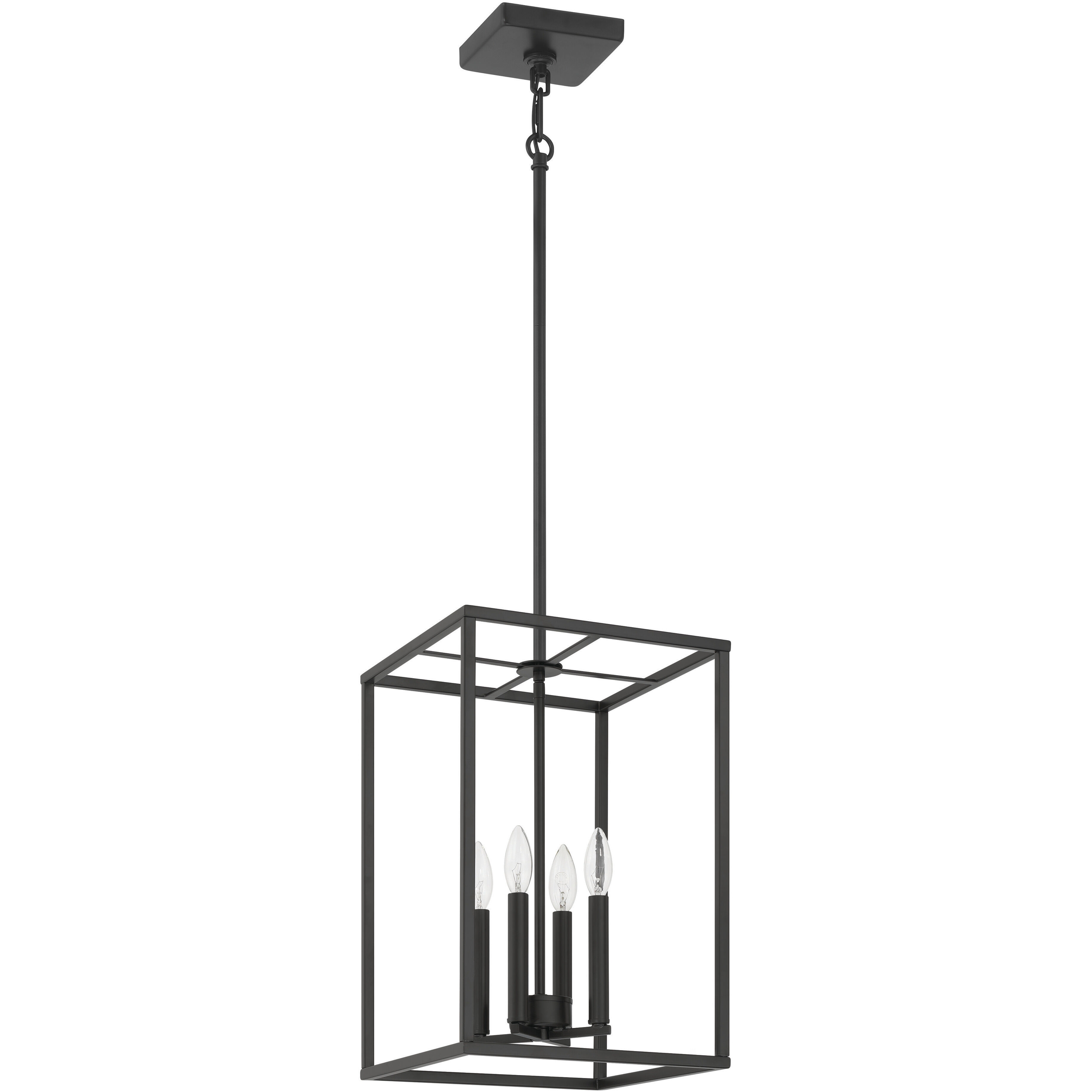 Signature 4 Light 12 inch Flat Black Foyer Light Ceiling Light
