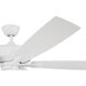 Super Pro 114 60 inch White with White/Washed Oak Blades Contractor Ceiling Fan