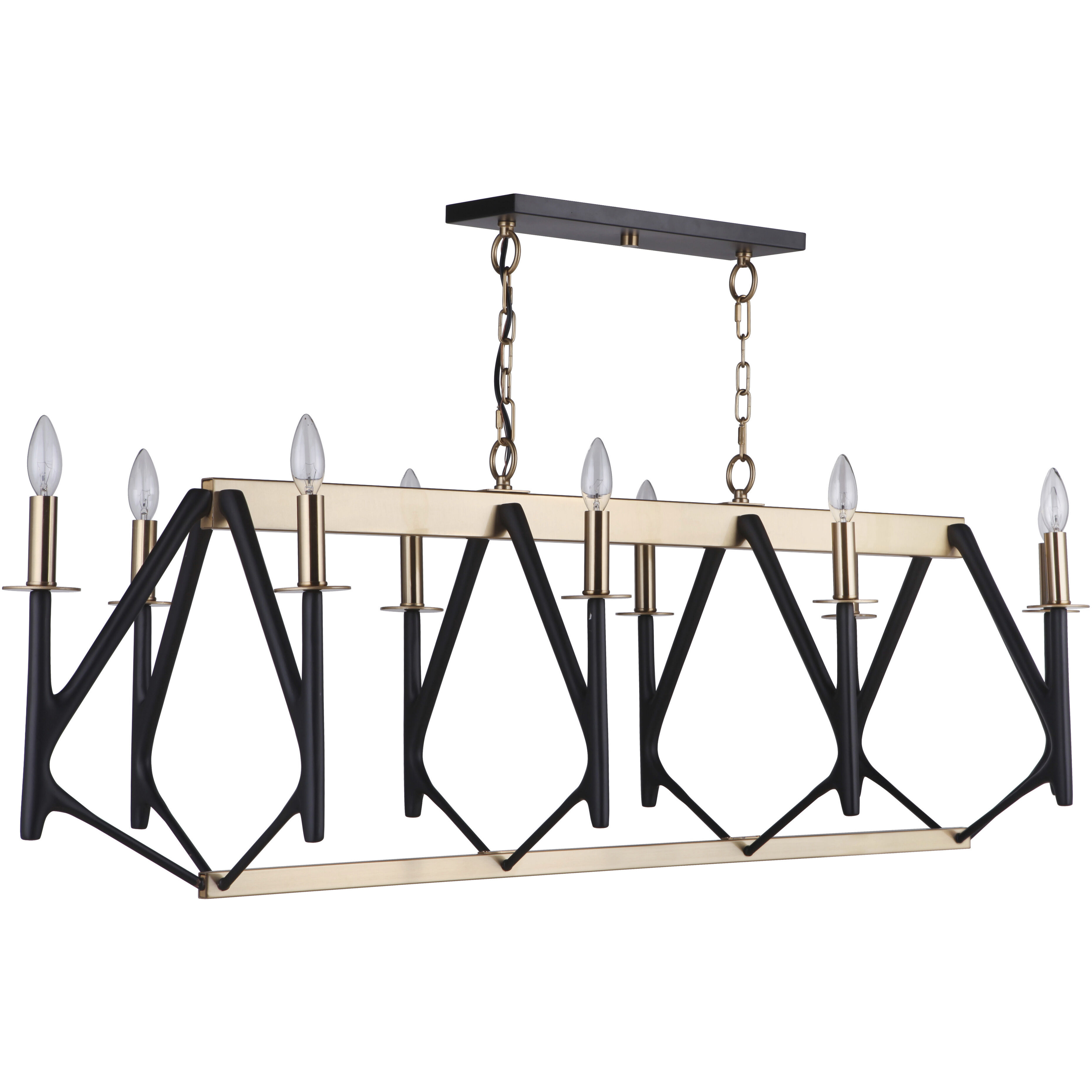 The Reserve Island Light Ceiling Light in Flat Black and Satin Brass