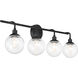 Neighborhood Que 4 Light 33 inch Flat Black Vanity Light Wall Light