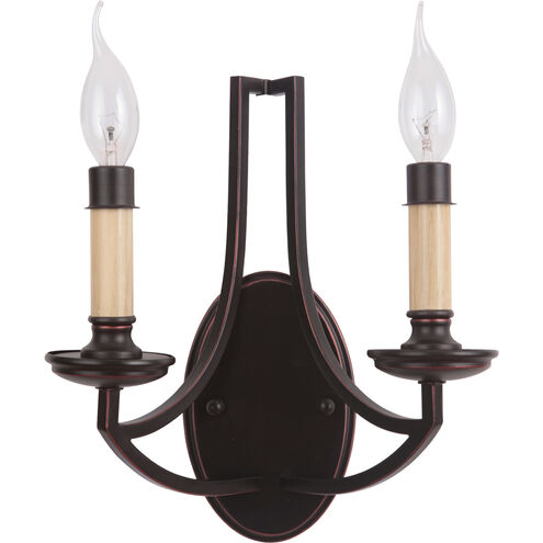 Hayden 2 Light 10.5 inch Oiled Bronze Gilded Wall Sconce Wall Light, Jeremiah