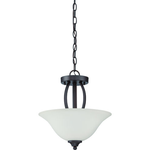 Northlake 2 Light 14 inch Aged Bronze Brushed Convertible Semi Flush Ceiling Light, Convertible to Pendant