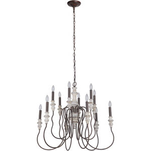 Highgate 12 Light 32 inch Cottage White/Forged Metal Chandelier Ceiling Light