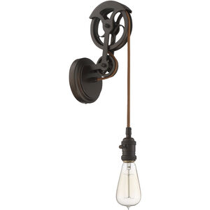Design-a-fixture Aged Bronze Brushed Pulley Wall Sconce Hardware, Shades Not Included 