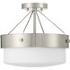 Oak Street 2 Light 13 inch Brushed Polished Nickel Convertible Semi Flush Ceiling Light