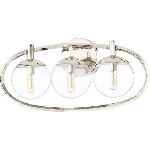 Piltz 3 Light 23 inch Polished Nickel Vanity Light Wall Light