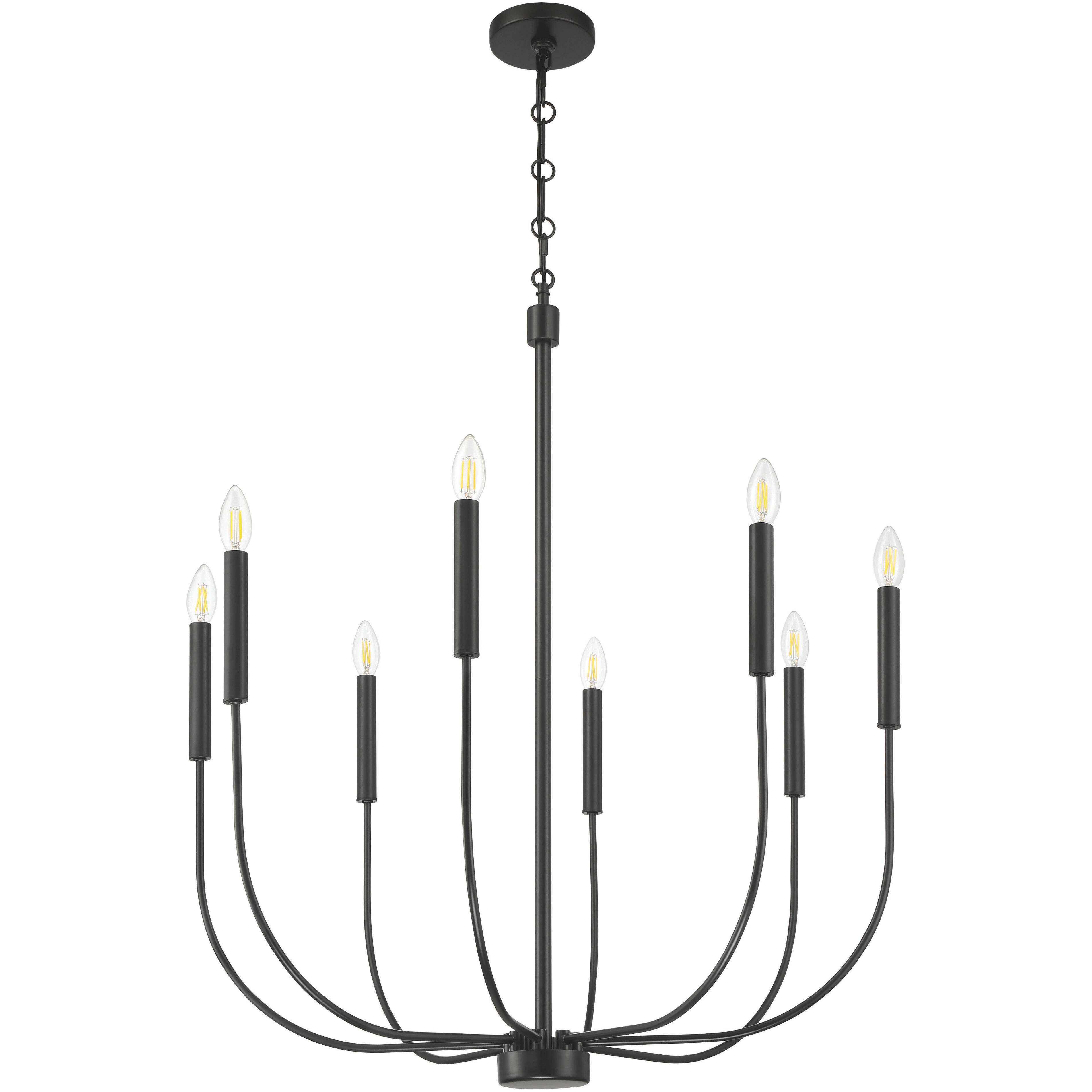 Traci 8 Light 30.75 inch Flat Black Chandelier Ceiling Light