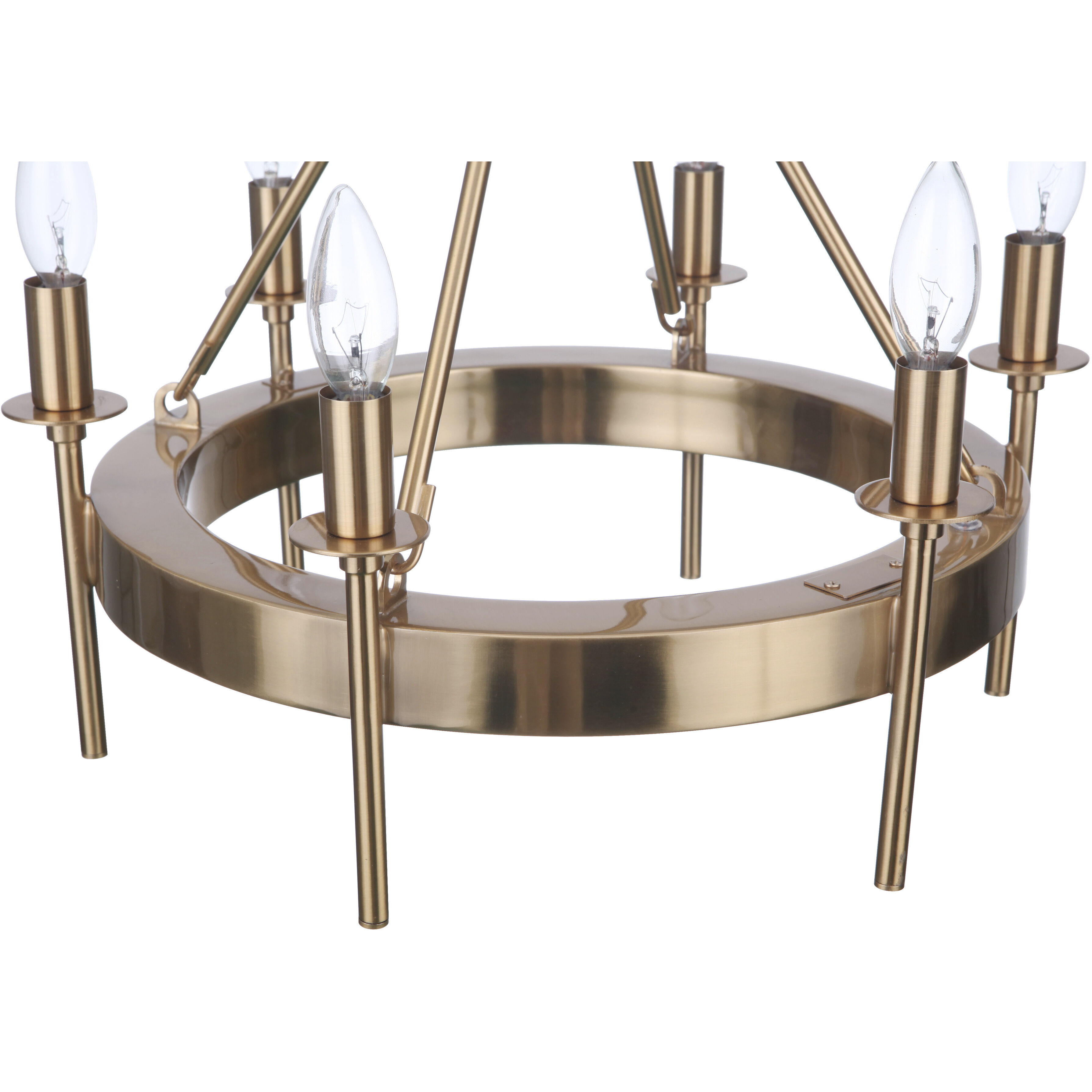 Larrson 6 Light 18 inch Satin Brass Semi Flush Ceiling Light