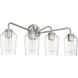 Shayna 4 Light 31 inch Brushed Polished Nickel Vanity Light Wall Light