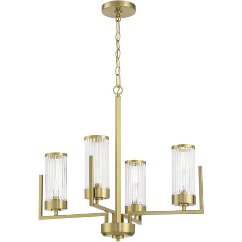 Whittley 4 Light 23.75 inch Satin Brass Chandelier Ceiling Light