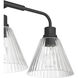 Pleated 3 Light 25 inch Flat Black Vanity Light Wall Light