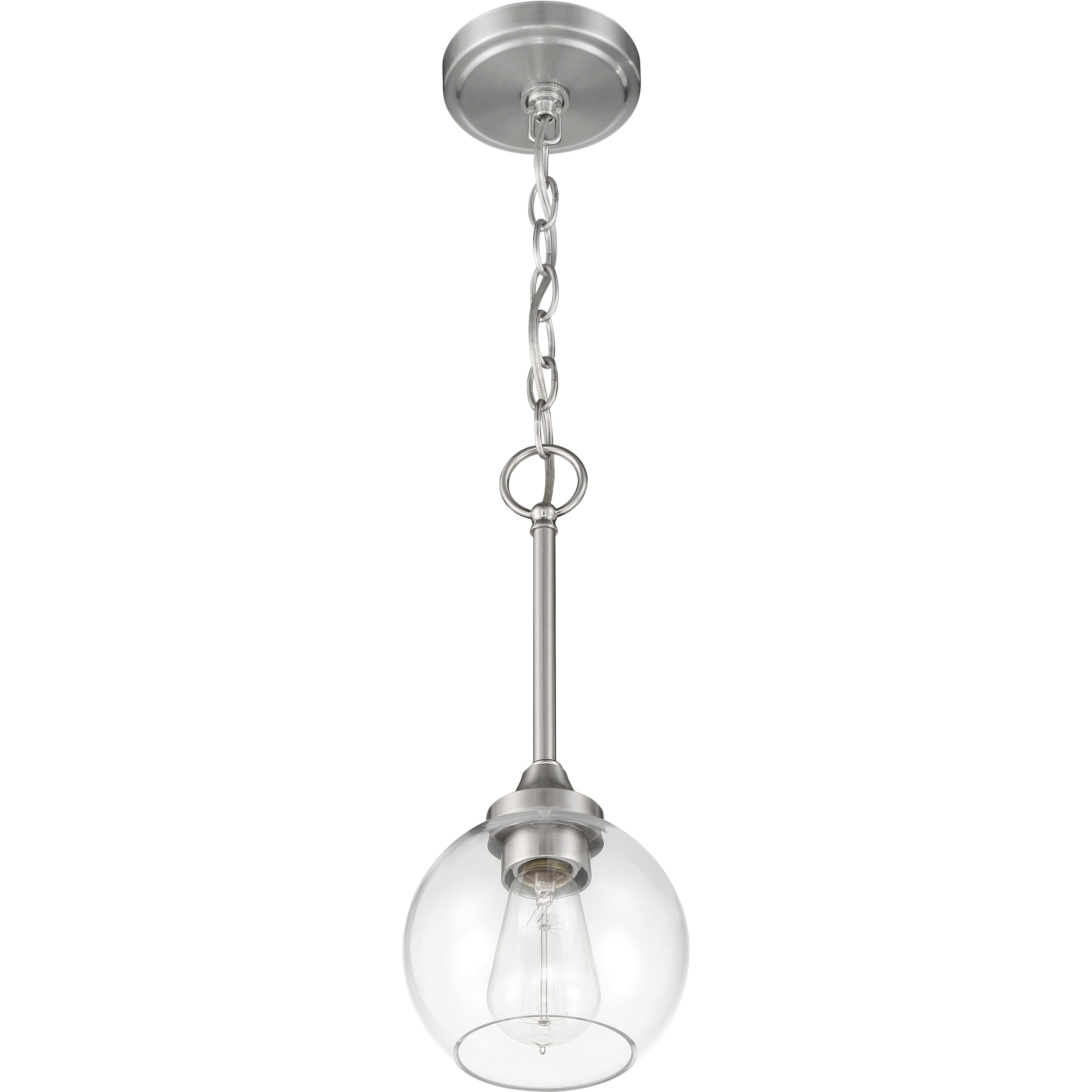 Glenda 1 Light 6 inch Brushed Polished Nickel Mini Pendant Ceiling Light