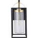 Neo 1 Light 28 inch Midnight / Satin Brass Outdoor Wall Lantern