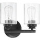 Neighborhood Bolden 2 Light 11 inch Flat Black Vanity Light Wall Light in Clear Seeded, Neighborhood Collection