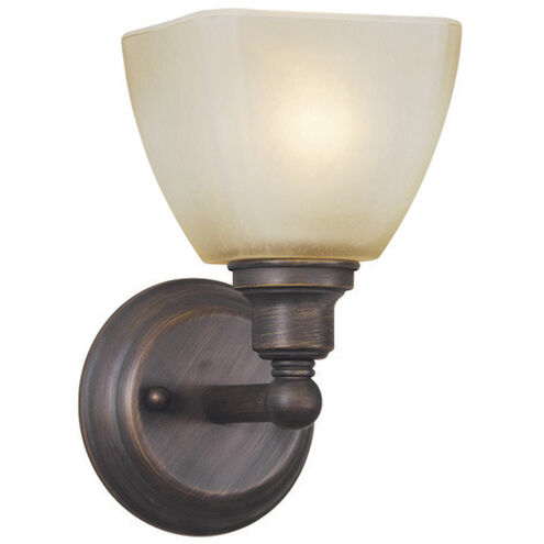 Bradley 1 Light 5 inch Bronze Wall Sconce Wall Light in Light Tea-Stained Glass