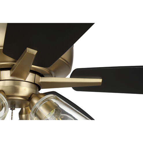 Super Pro 104 60 inch Satin Brass with Black Walnut/Flat Black Blades Contractor Ceiling Fan