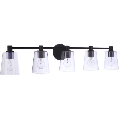 Emilio 5 Light 42 inch Flat Black Vanity Light Wall Light