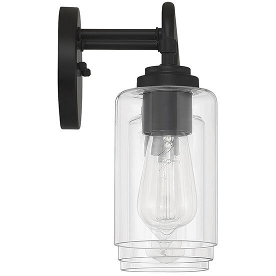 Stowe 3 Light 22 inch Flat Black Vanity Light Wall Light
