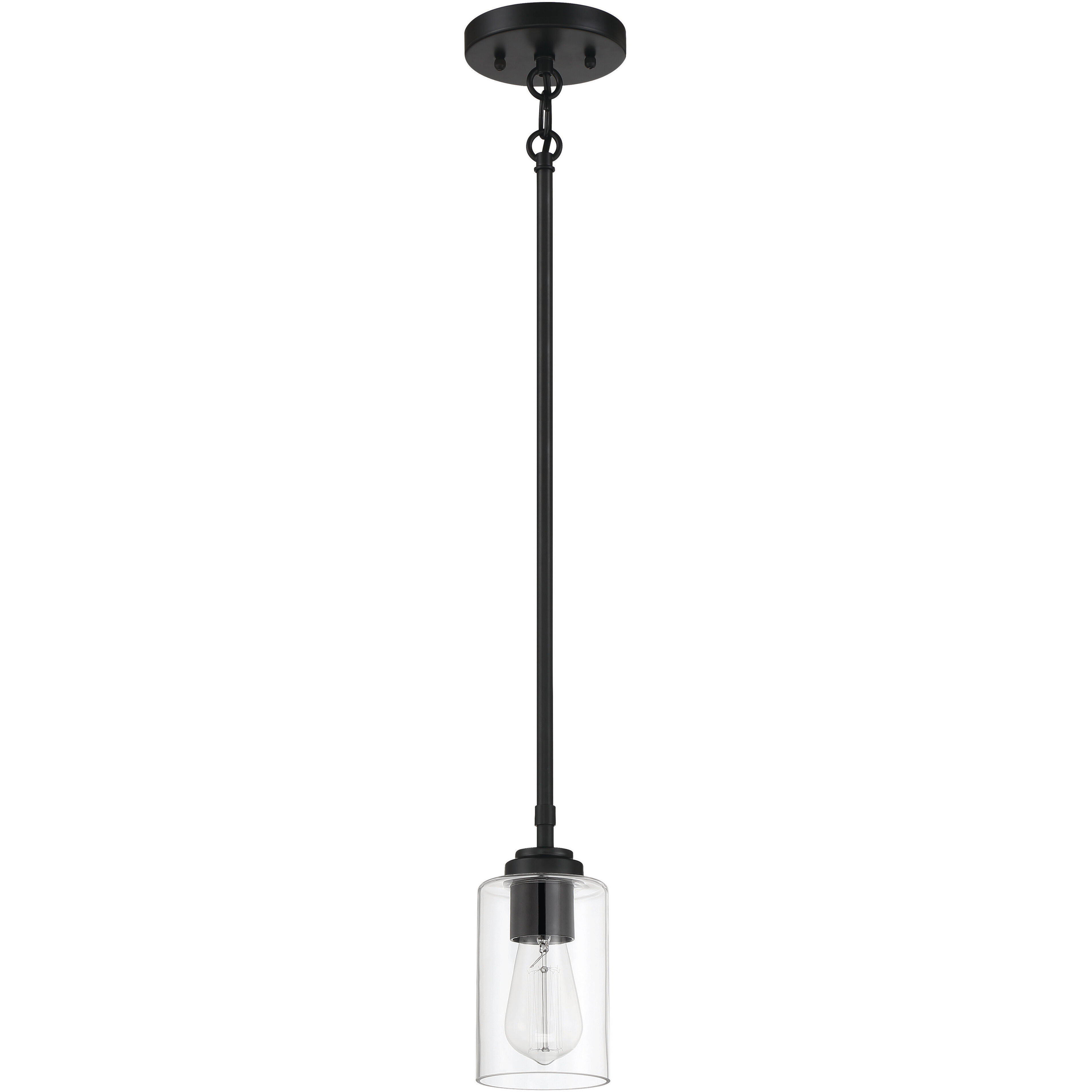 Stowe 1 Light 5 inch Flat Black Mini Pendant Ceiling Light