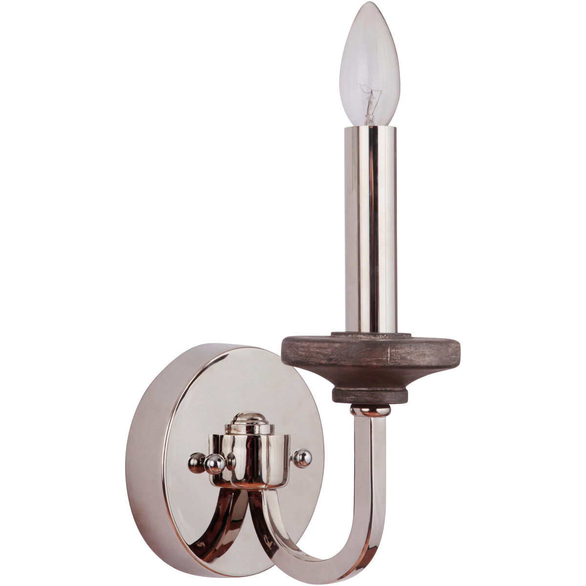 Ashwood 1 Light 5.5 inch Polished Nickel/Greywood Wall Sconce Wall Light in Polished Nickel and Greywood