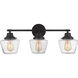 Neighborhood Essex 3 Light 28 inch Flat Black Vanity Light Wall Light, Neighborhood Collection