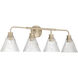 Pleated 4 Light 34 inch Premium Bronze Vanity Light Wall Light