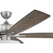 Super Pro 111 60 inch Brushed Polished Nickel with Driftwood/Grey Walnut Blades Contractor Ceiling Fan