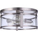 Elliot 3 Light 13 inch Brushed Polished Nickel Flushmount Ceiling Light